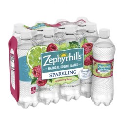 OUT OF STOCK **Zephyrhills® Raspberry Lime Sparkling Water .5 Liter (16.9 oz.) - Bottle - Case of 24